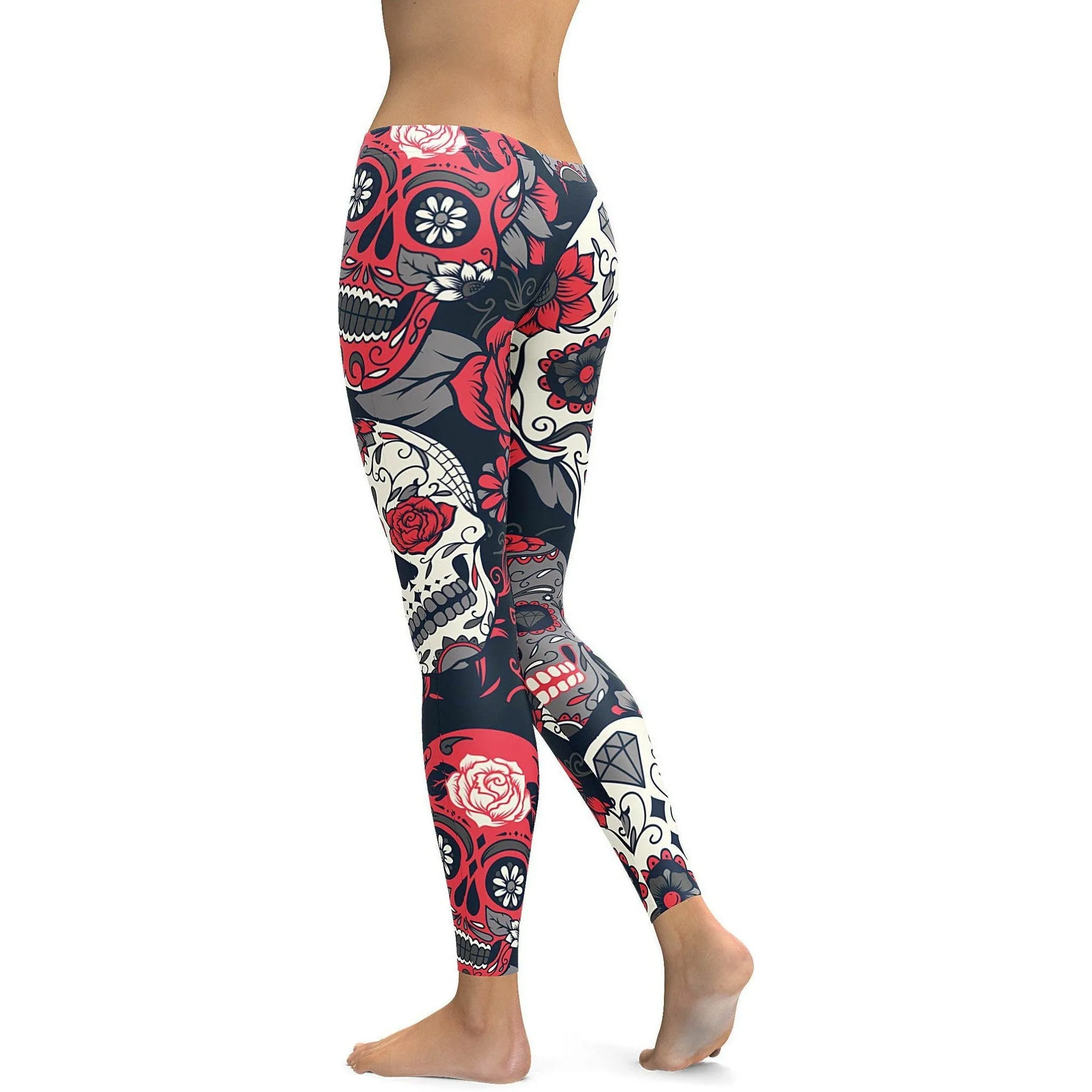 Pink Day of the Dead Leggings