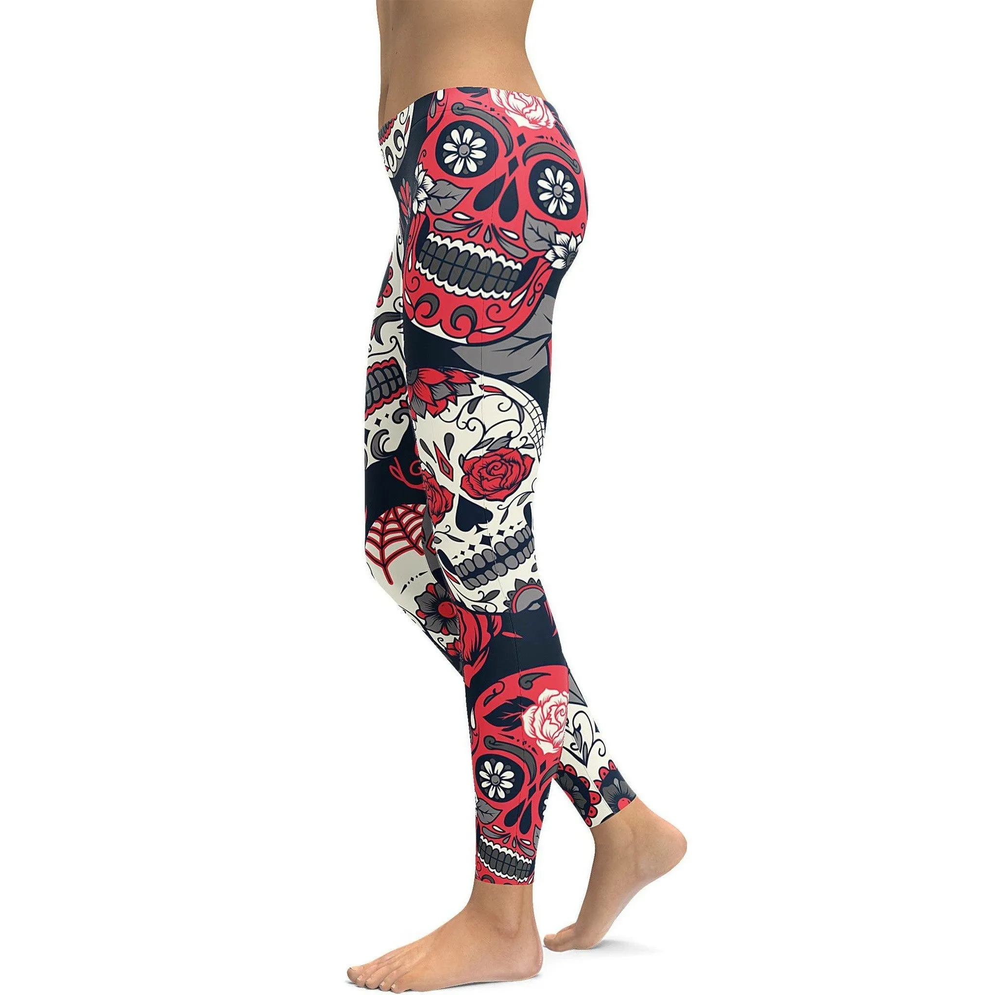 Pink Day of the Dead Leggings