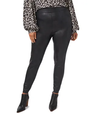 Plus-Size Faux Leather Ponte Leggings