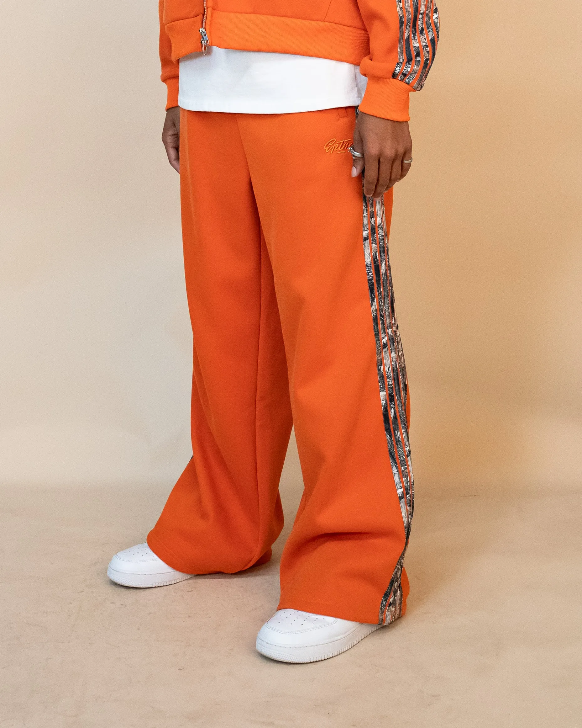 REAL CAMO STRIPED BAGGY PANTS - ORANGE