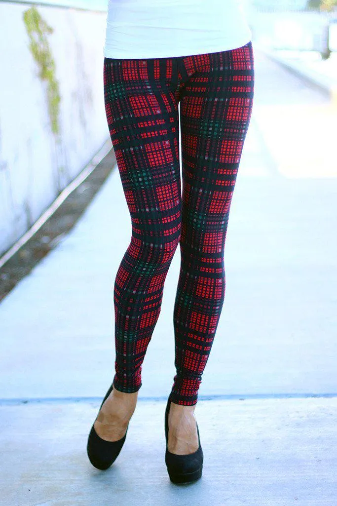 Red Plaid Leggings