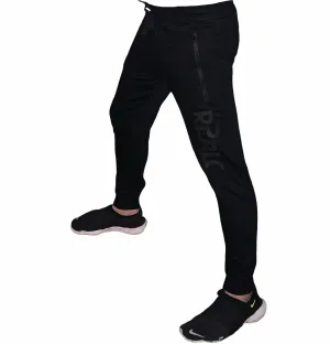 RIBBED-BLACK Print Track Pant