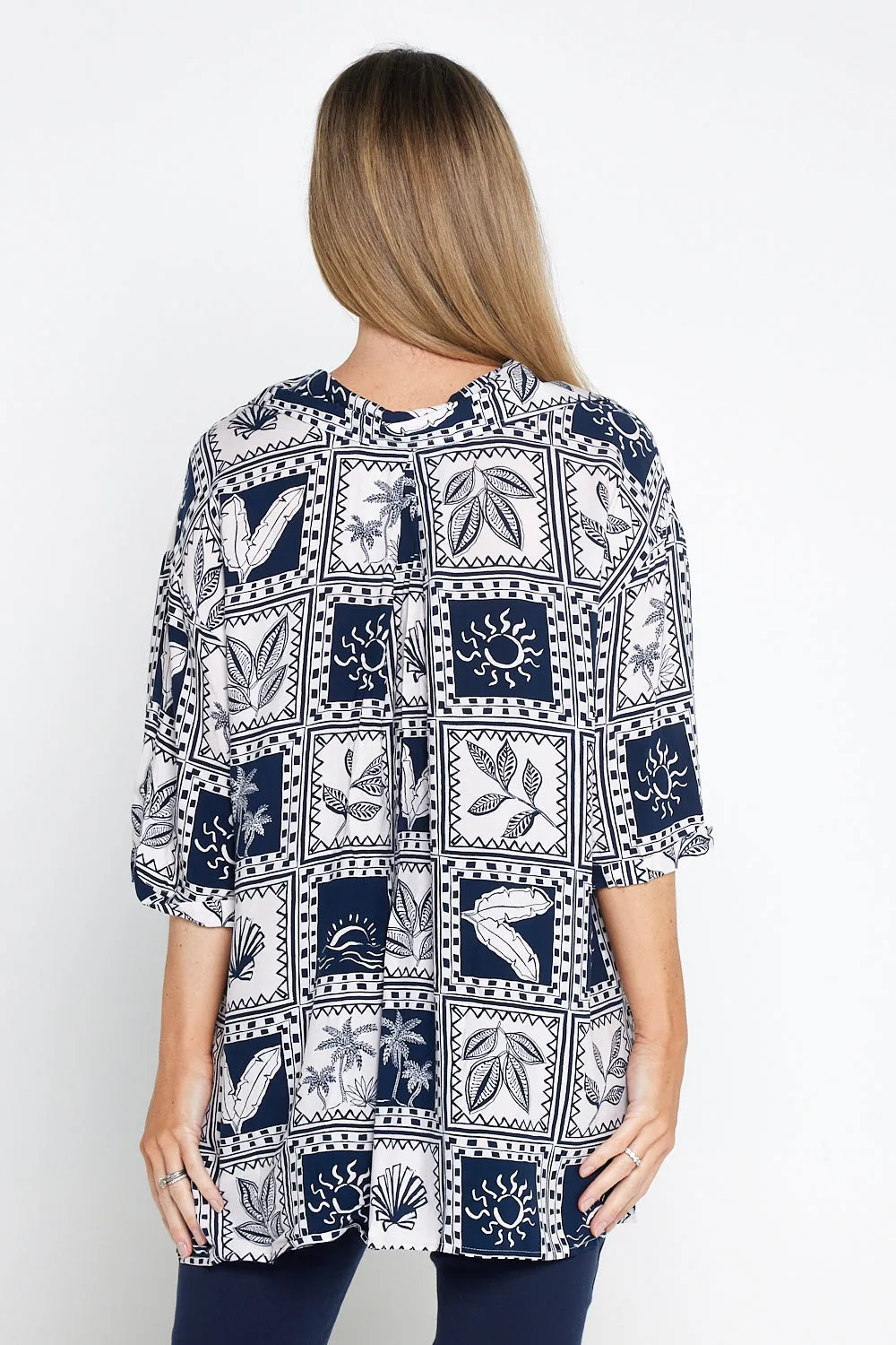 Seabreeze Shirt - Navy/White Postcard