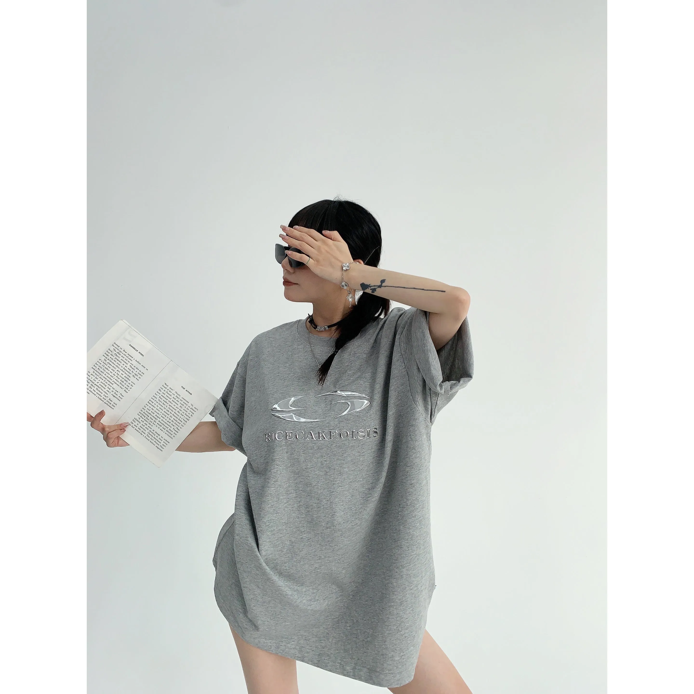 Silver Logo Oversized short-sleeve T-shirt