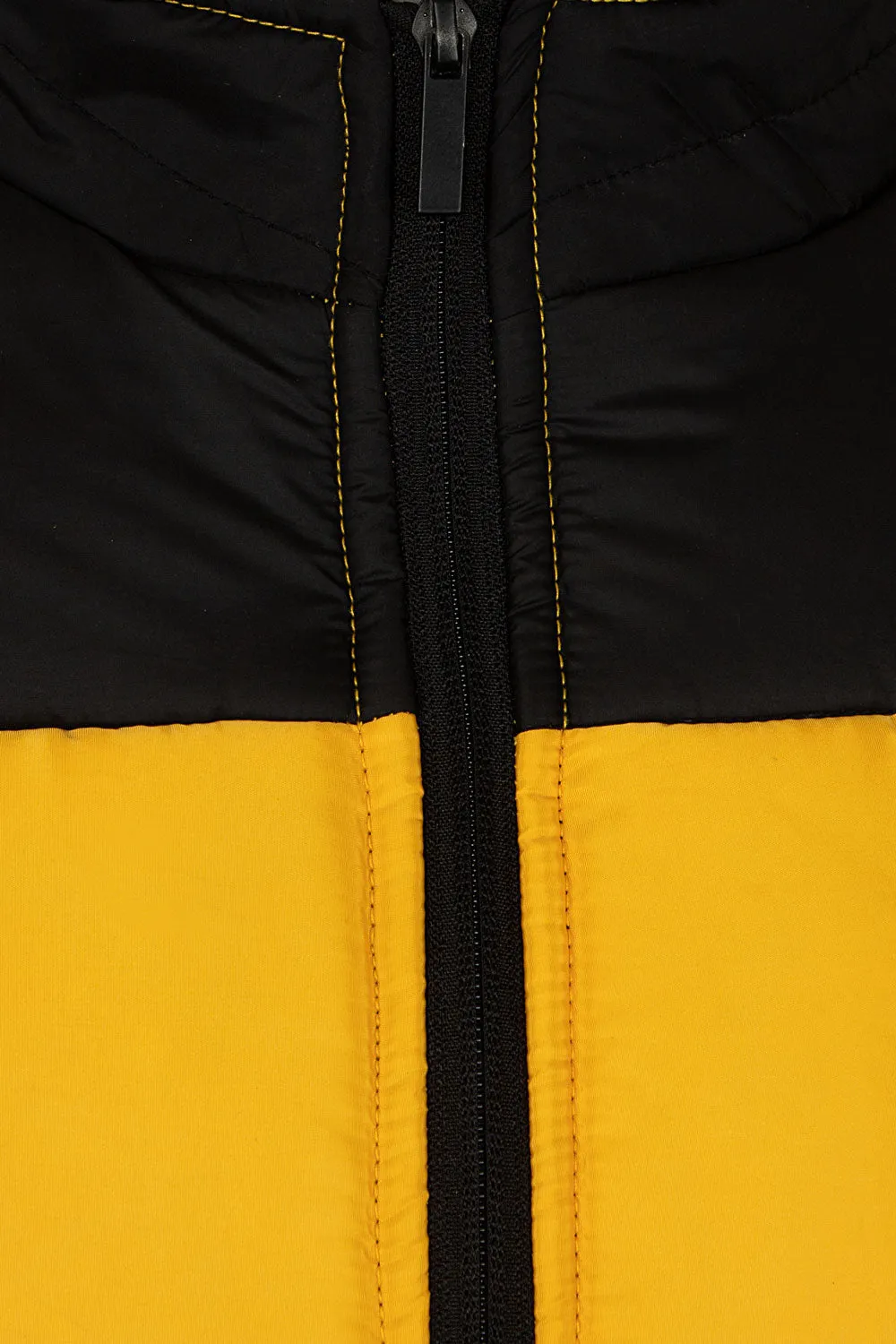 Sleeveless Puffer Jacket With Cut & Sew Panel