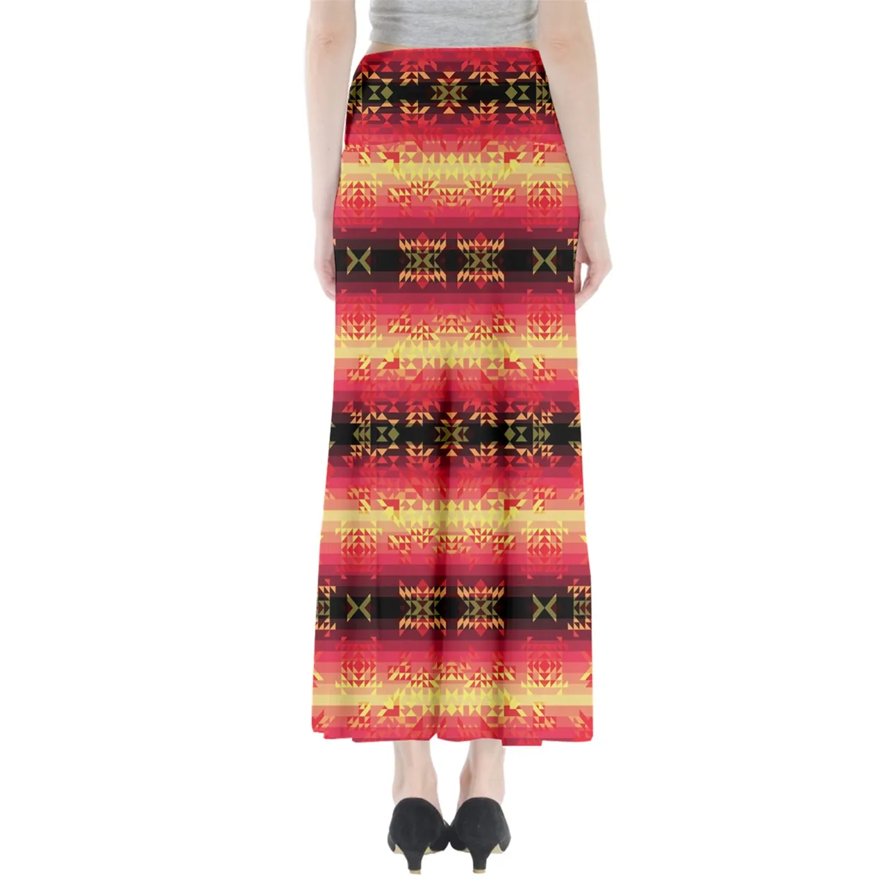 Soleil Fusion Rouge Full Length Maxi Skirt