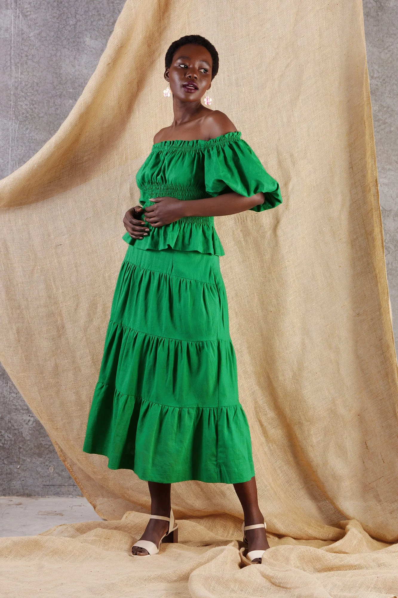 Splash Maxi Skirt Green - Final Sale