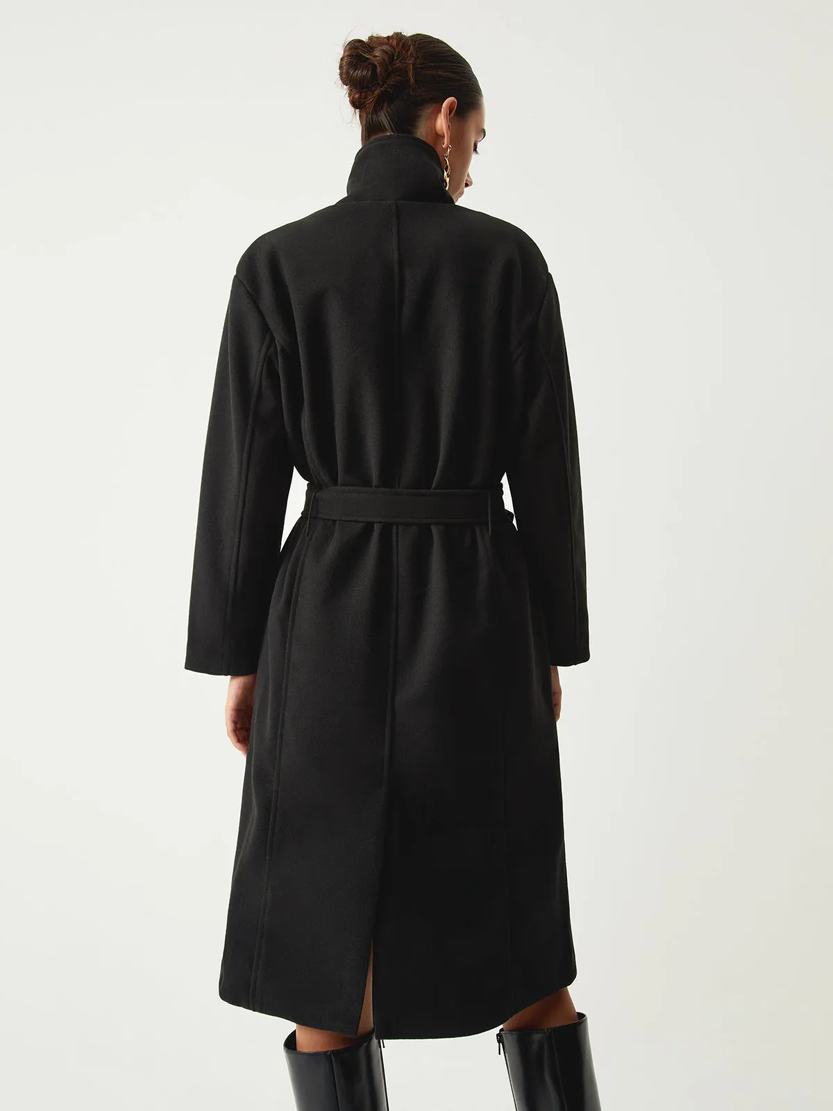 Stand Collar Graceful Longline Trench Coat