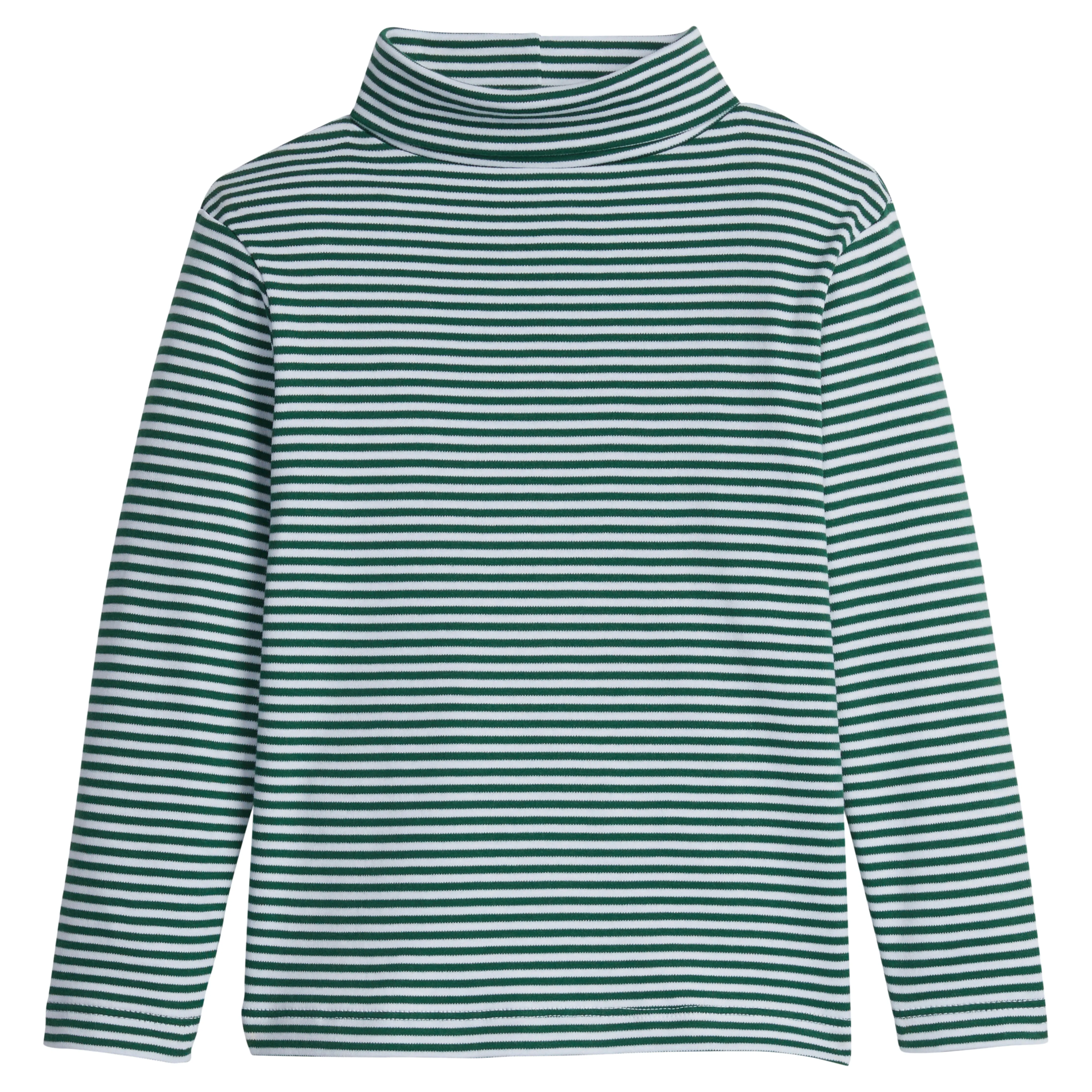 Striped Turtleneck - Hunter Green