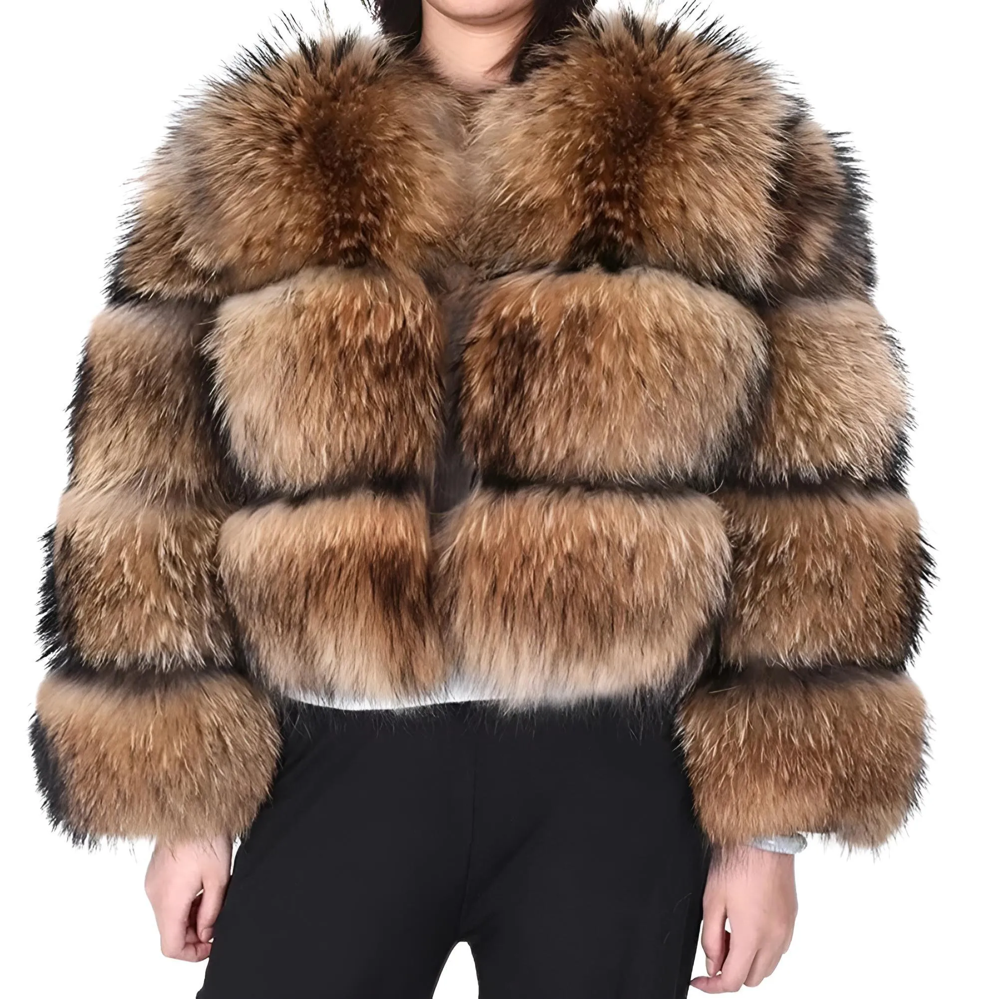 Super Hot Winter Luxury Women's Thick Real Fur Coat Natural Fox Fur Jacket Plus Size Jackets Female