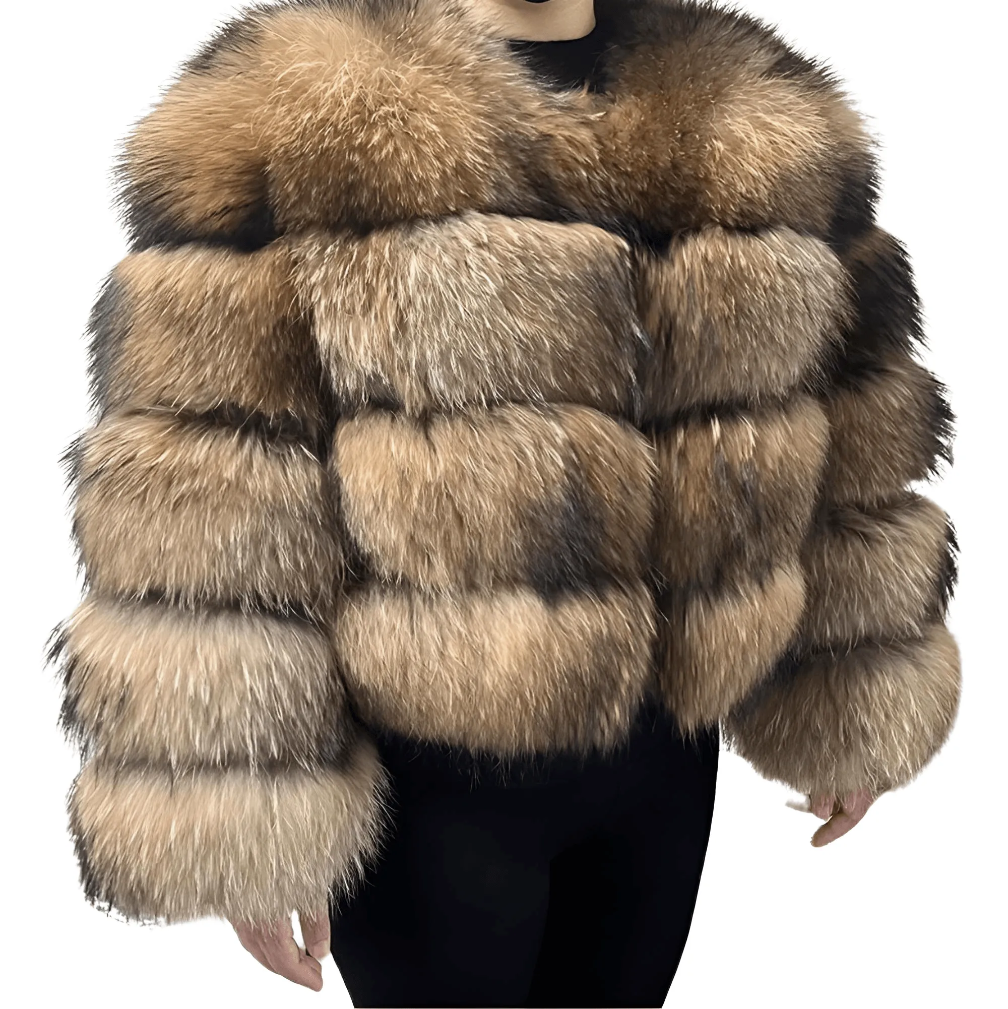 Super Hot Winter Luxury Women's Thick Real Fur Coat Natural Fox Fur Jacket Plus Size Jackets Female