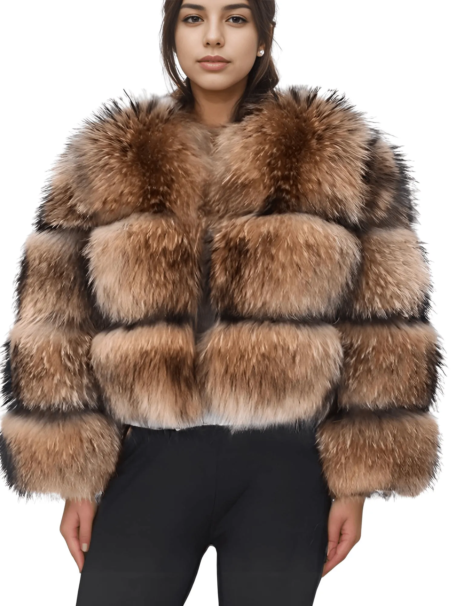 Super Hot Winter Luxury Women's Thick Real Fur Coat Natural Fox Fur Jacket Plus Size Jackets Female