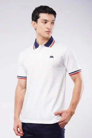 Tipping Collar Polo Shirt - White