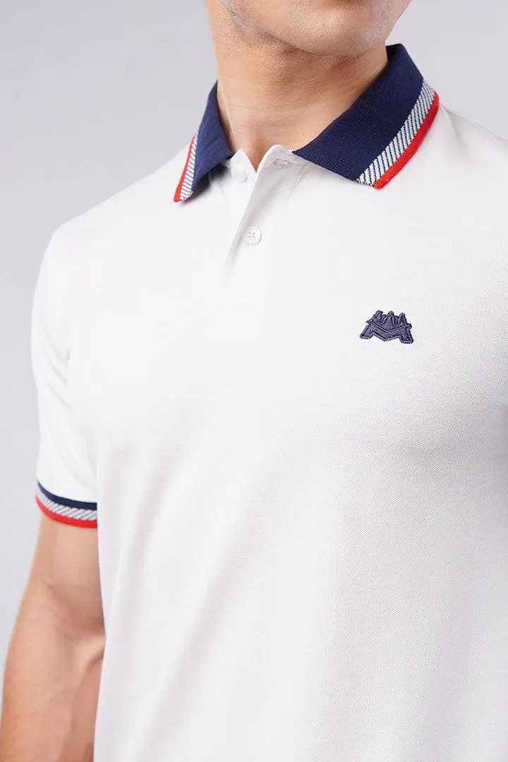 Tipping Collar Polo Shirt - White