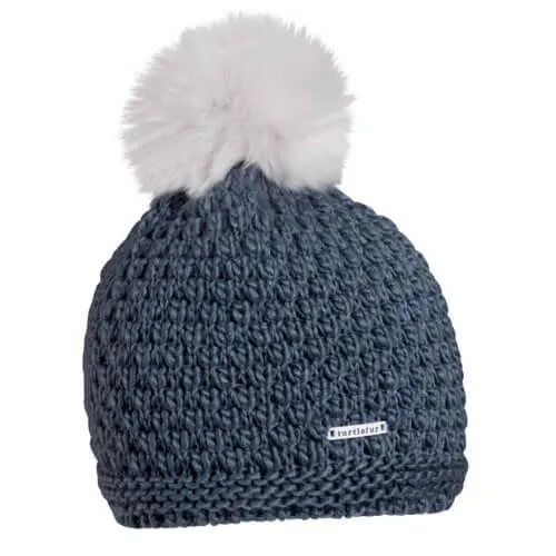 Turtle Fur Women's Snowfall Sherpasoft Interior Lined Faux Fur Pom Knit Beanie