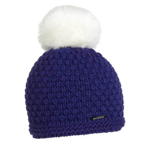 Turtle Fur Women's Snowfall Sherpasoft Interior Lined Faux Fur Pom Knit Beanie