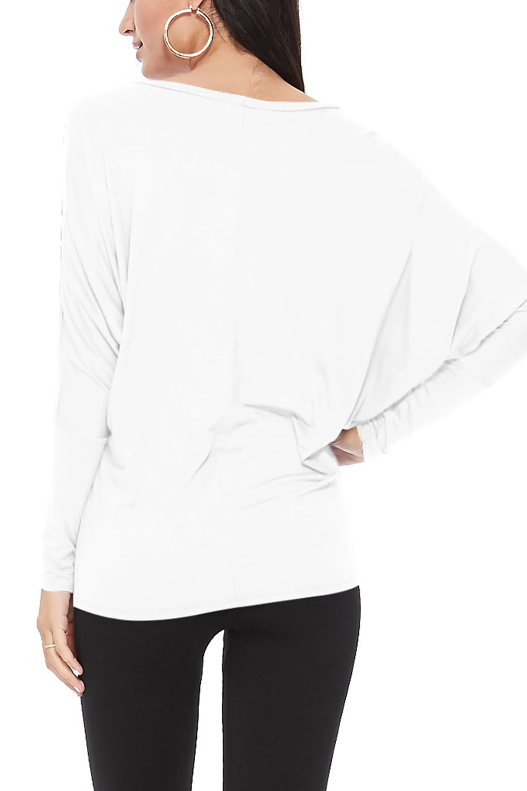 Women's Essential Dolman Sleeve Boat Neck Top (S-3XL)