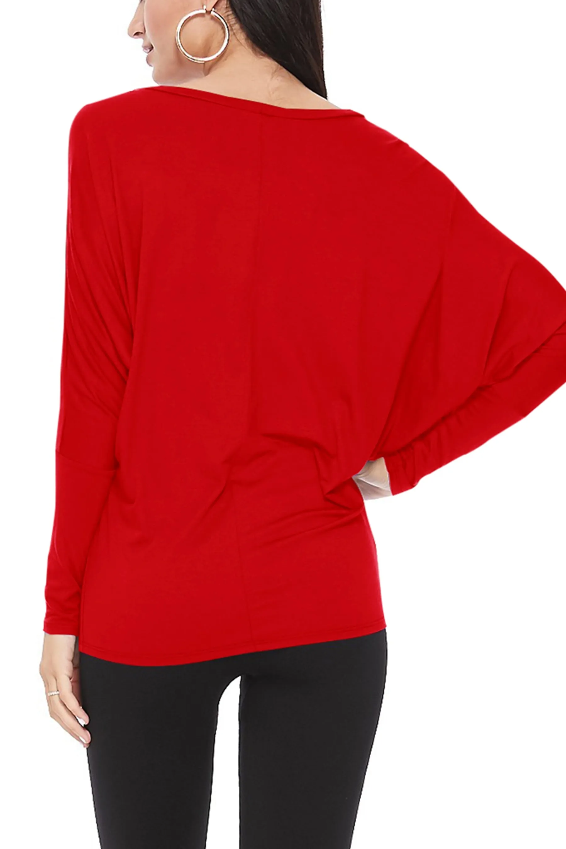 Women's Essential Dolman Sleeve Boat Neck Top (S-3XL)