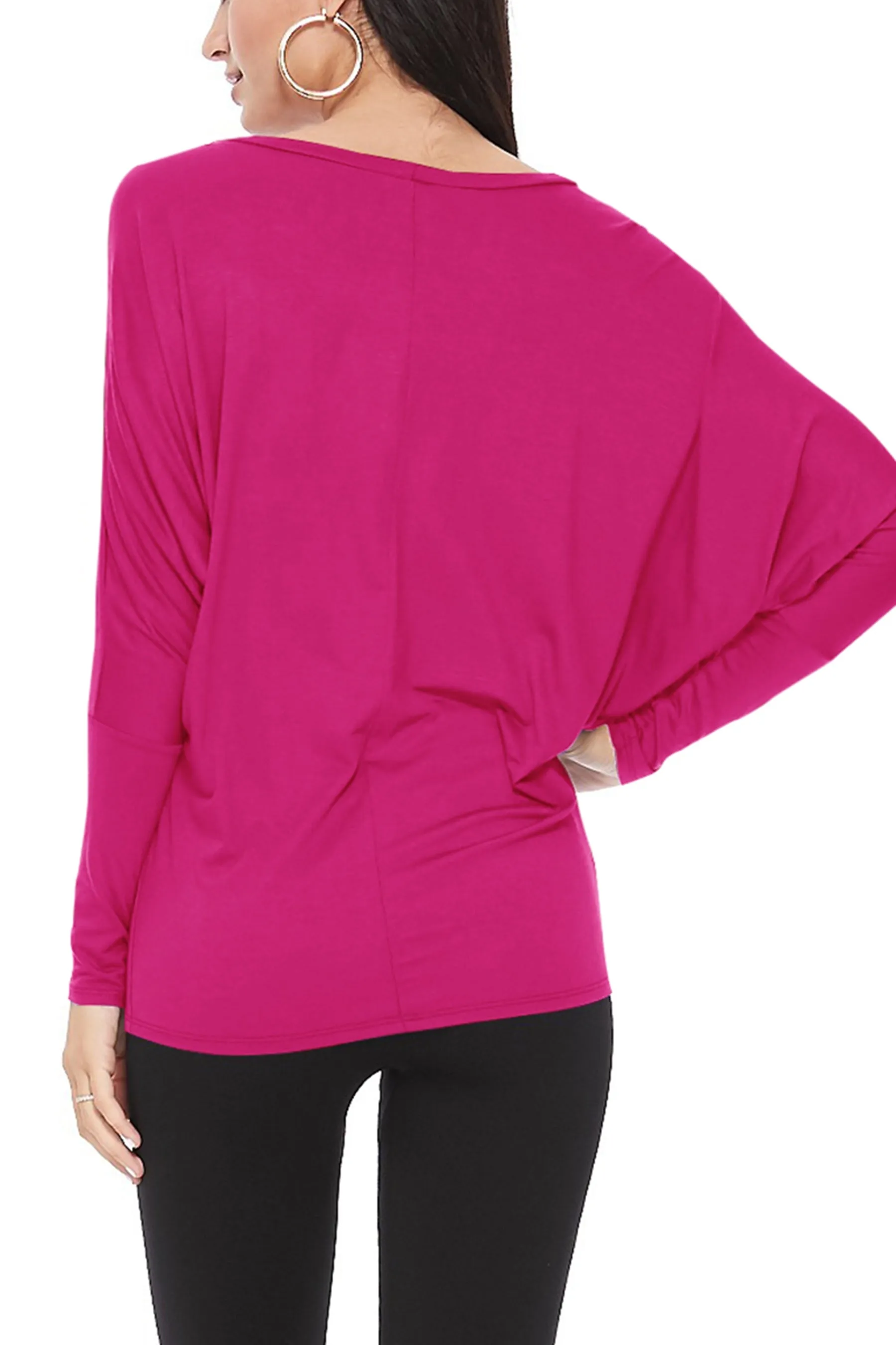 Women's Essential Dolman Sleeve Boat Neck Top (S-3XL)