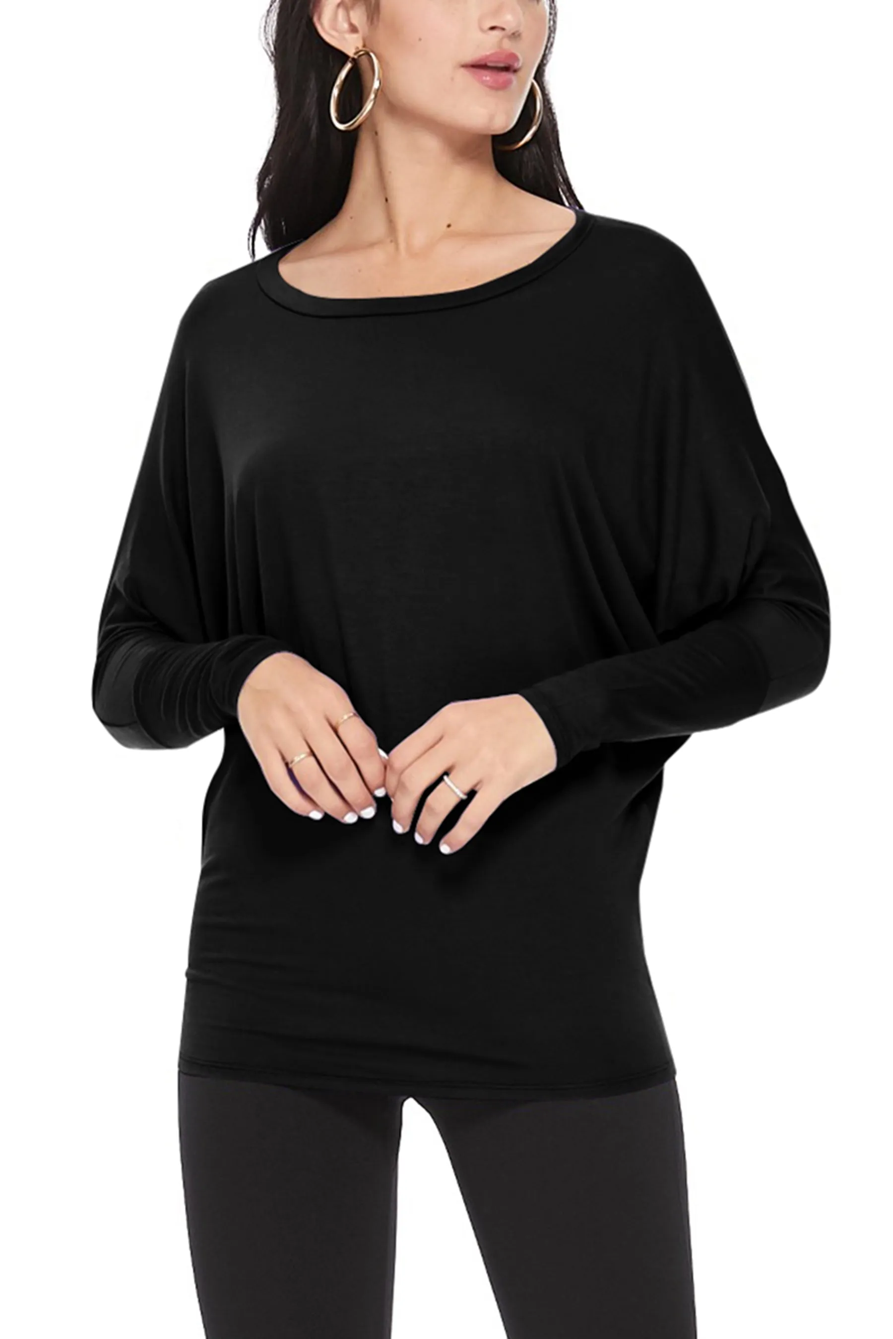 Women's Essential Dolman Sleeve Boat Neck Top (S-3XL)