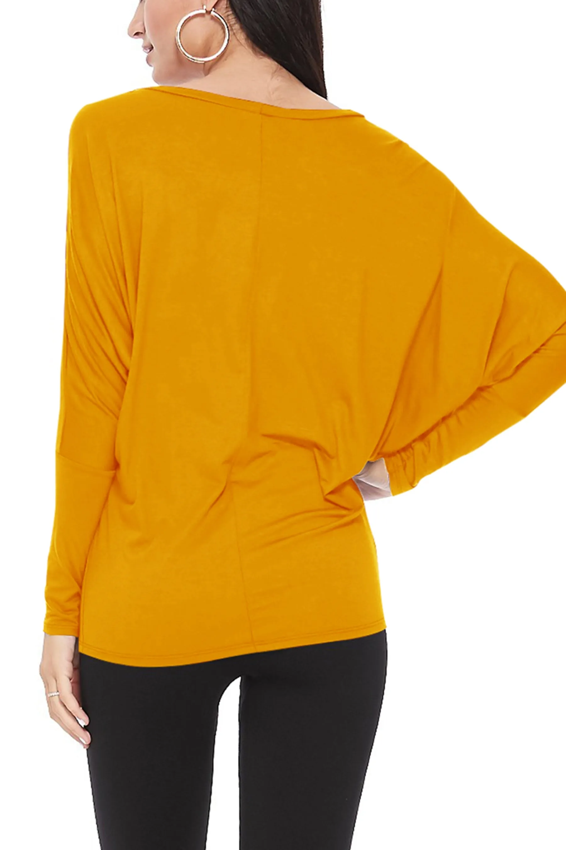 Women's Essential Dolman Sleeve Boat Neck Top (S-3XL)