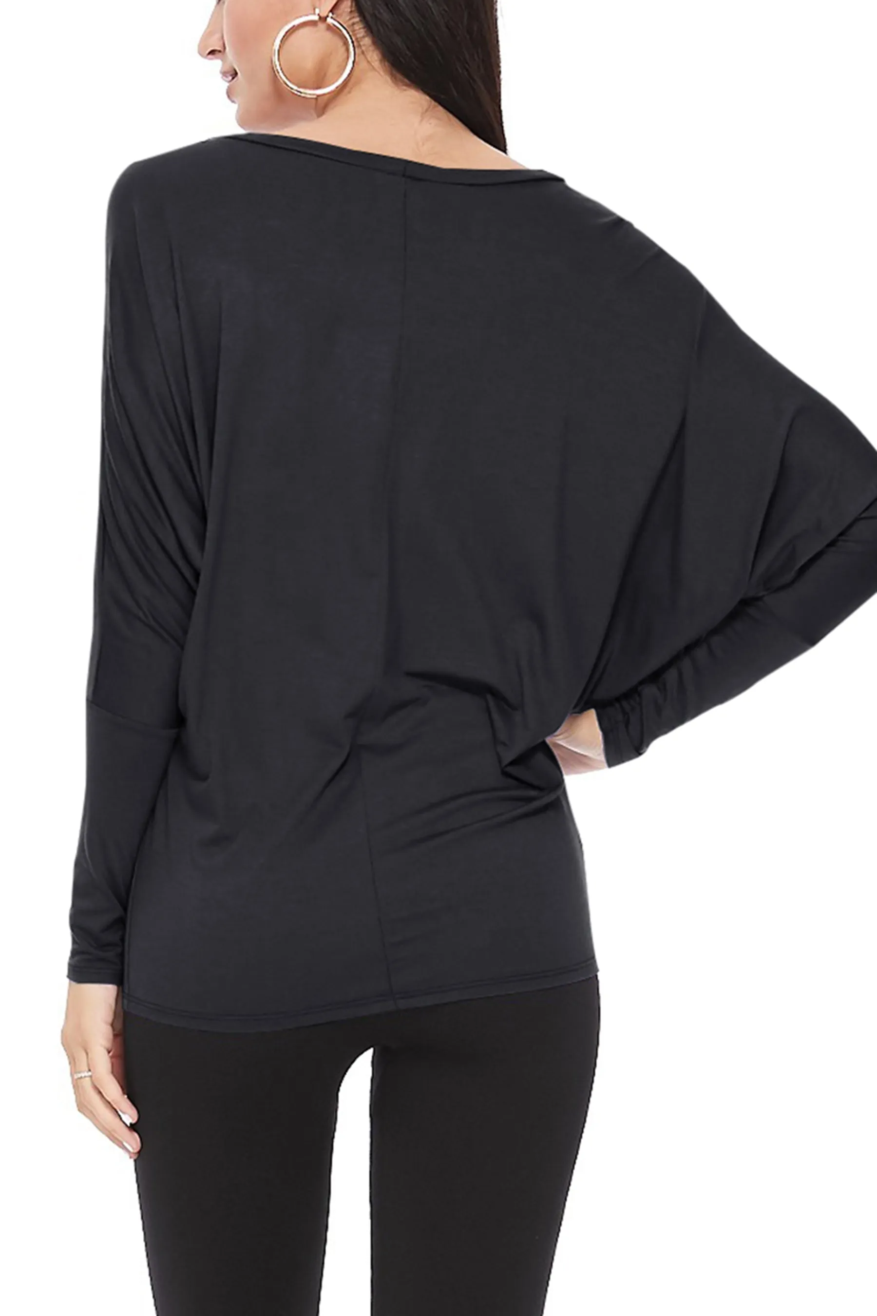 Women's Essential Dolman Sleeve Boat Neck Top (S-3XL)