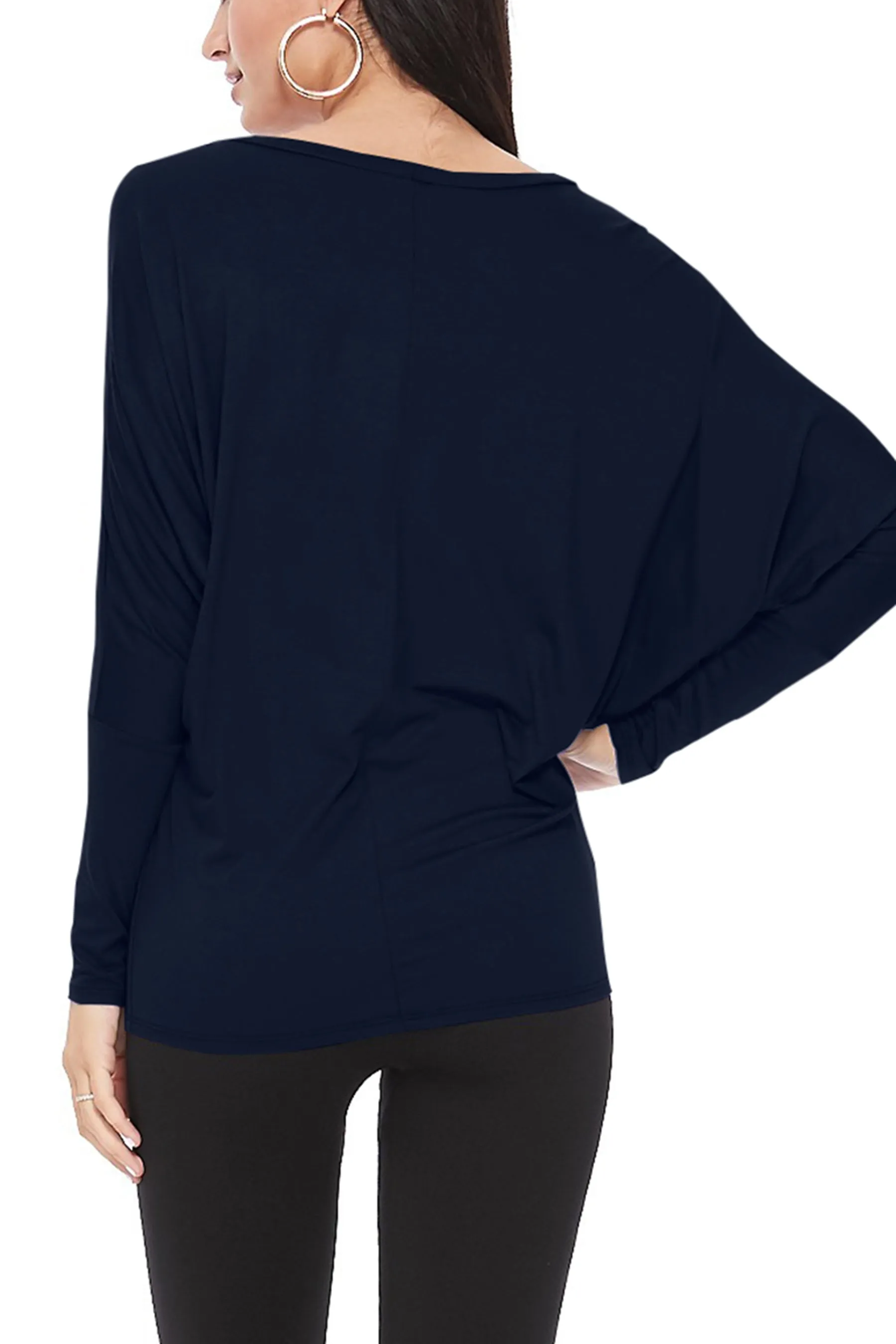 Women's Essential Dolman Sleeve Boat Neck Top (S-3XL)