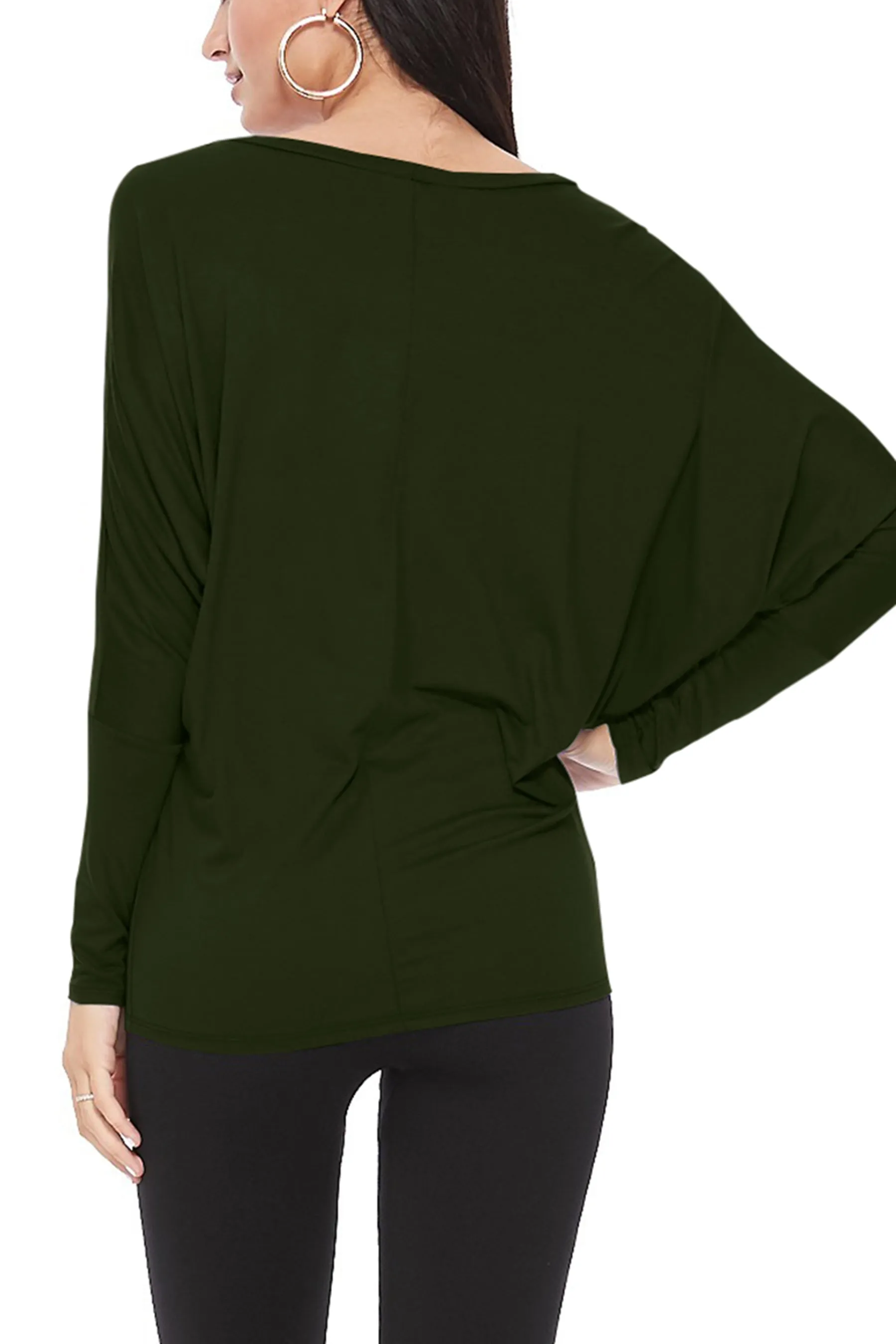 Women's Essential Dolman Sleeve Boat Neck Top (S-3XL)