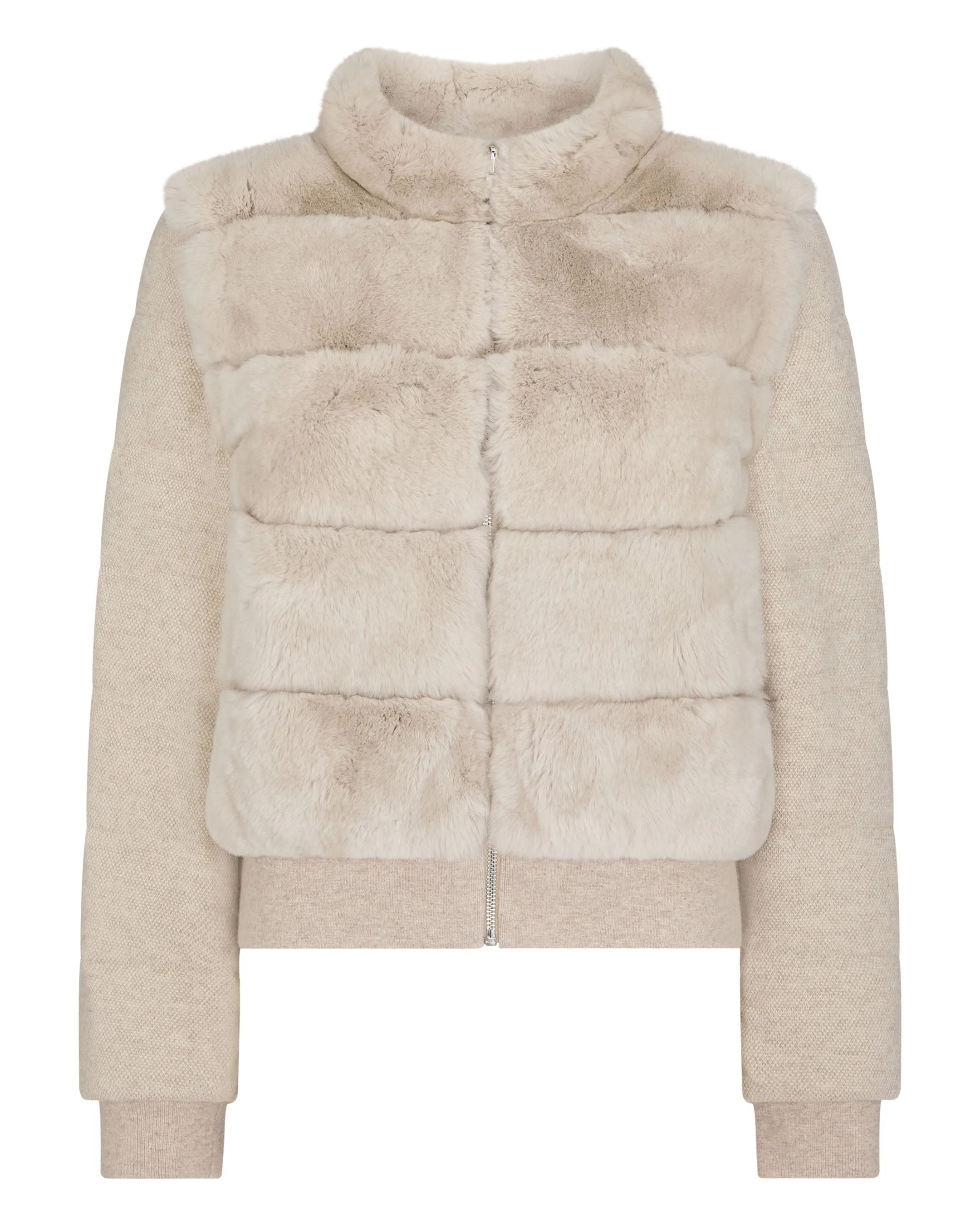 Women's Eva Birdseye Fur Jacket Ecru White