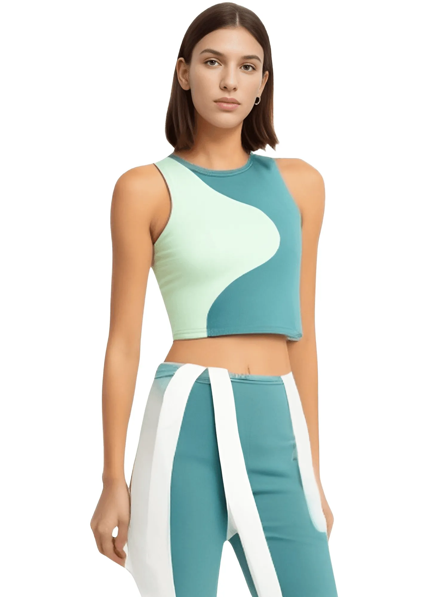 Women's Ribbed Knit Color Block Tank Top