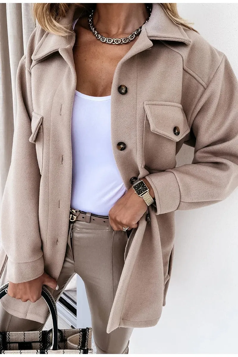 Women's spring coat with belt