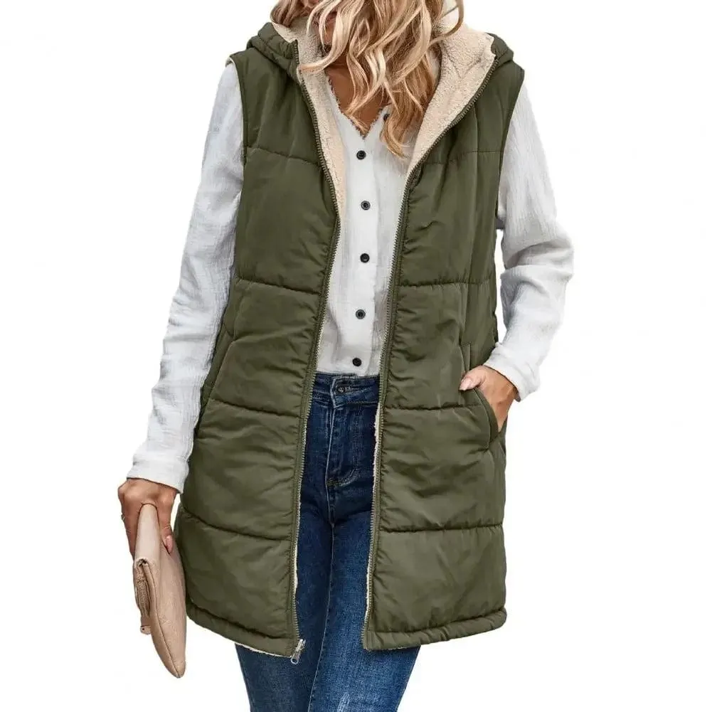 Women's vest with hood