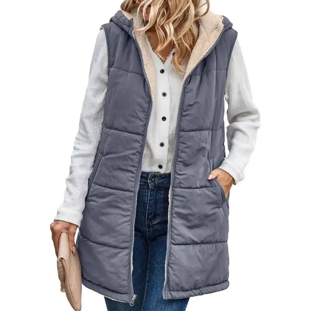 Women's vest with hood