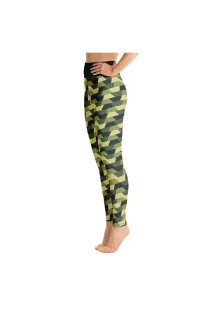 Woodland Camo Ribbon Yoga Leggings